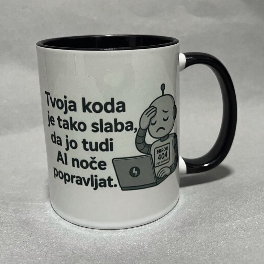Skodelica za programerje Tvoja koda je tako slaba, da jo tudi AI noče popravljat 2