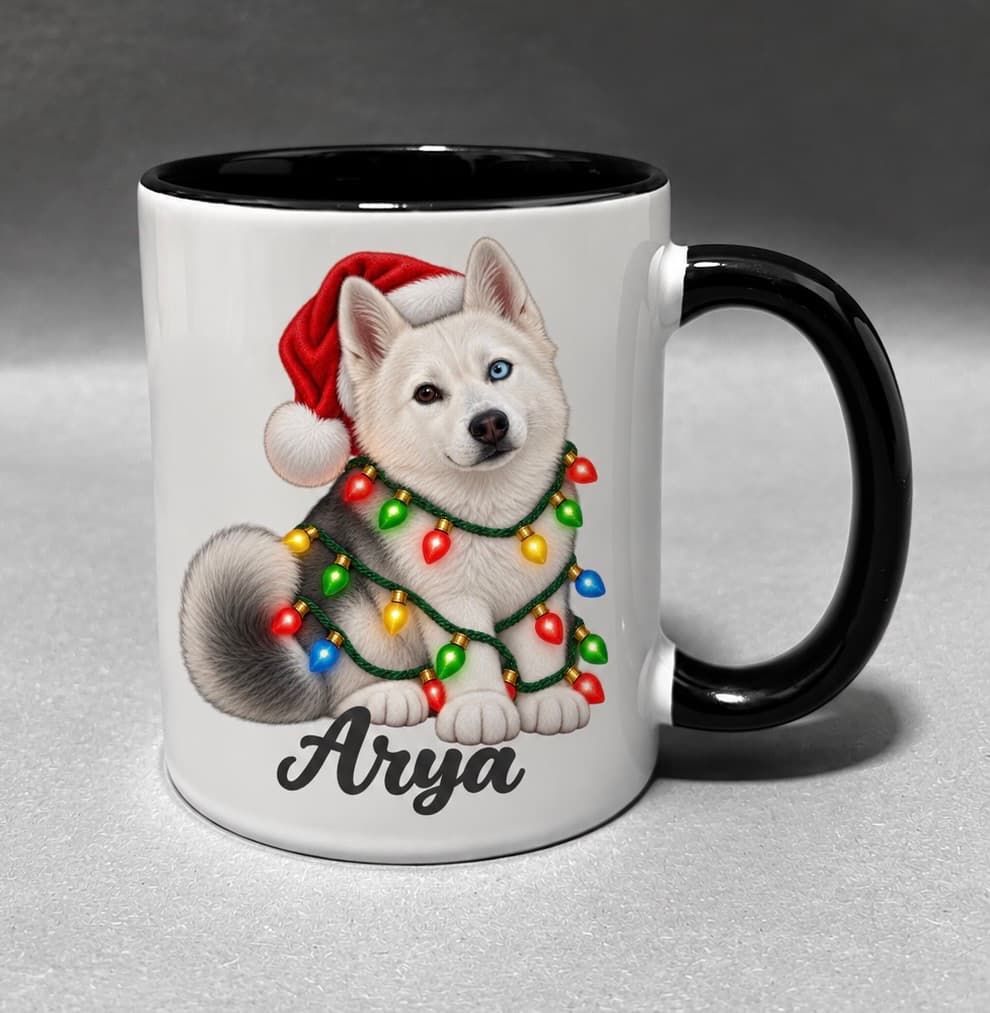 Personalizirana božična skodelica s Huskyjem